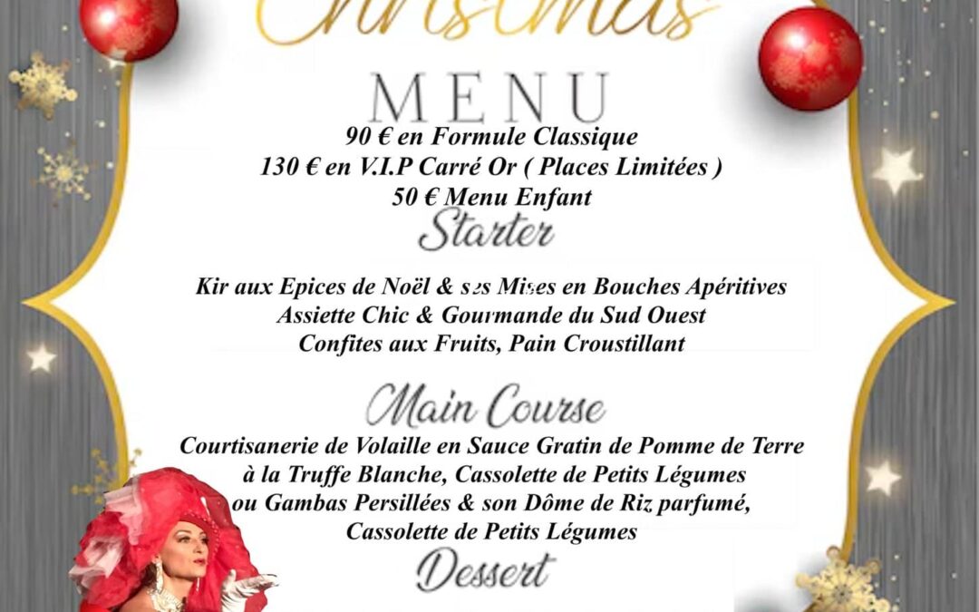 Menu de Noel 2024 cabaret hyeres